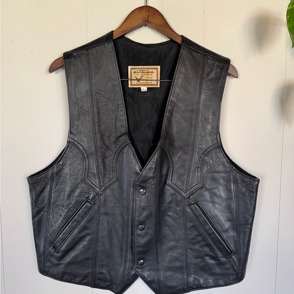 Black Leather Vest
